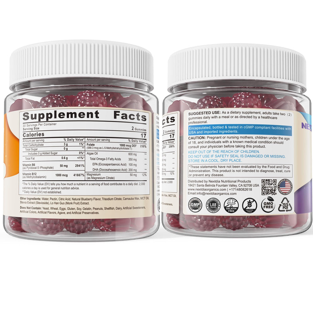 Two gummies daily for energy, focus, and mood