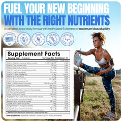 Methylated folate and B12 in bariatric vitamin for enhanced absorption