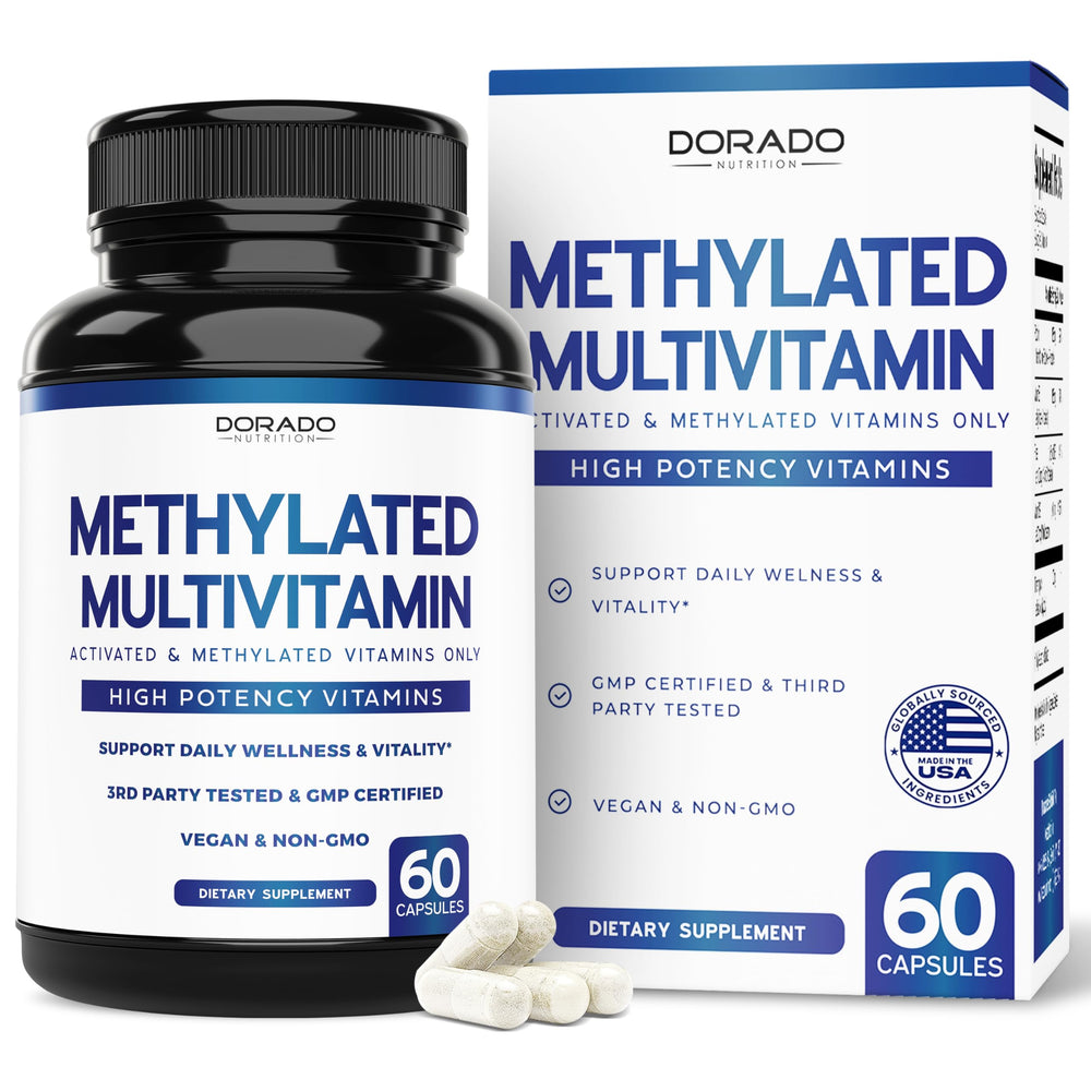 Front view of Methylated Multivitamin bottle (120 capsules)