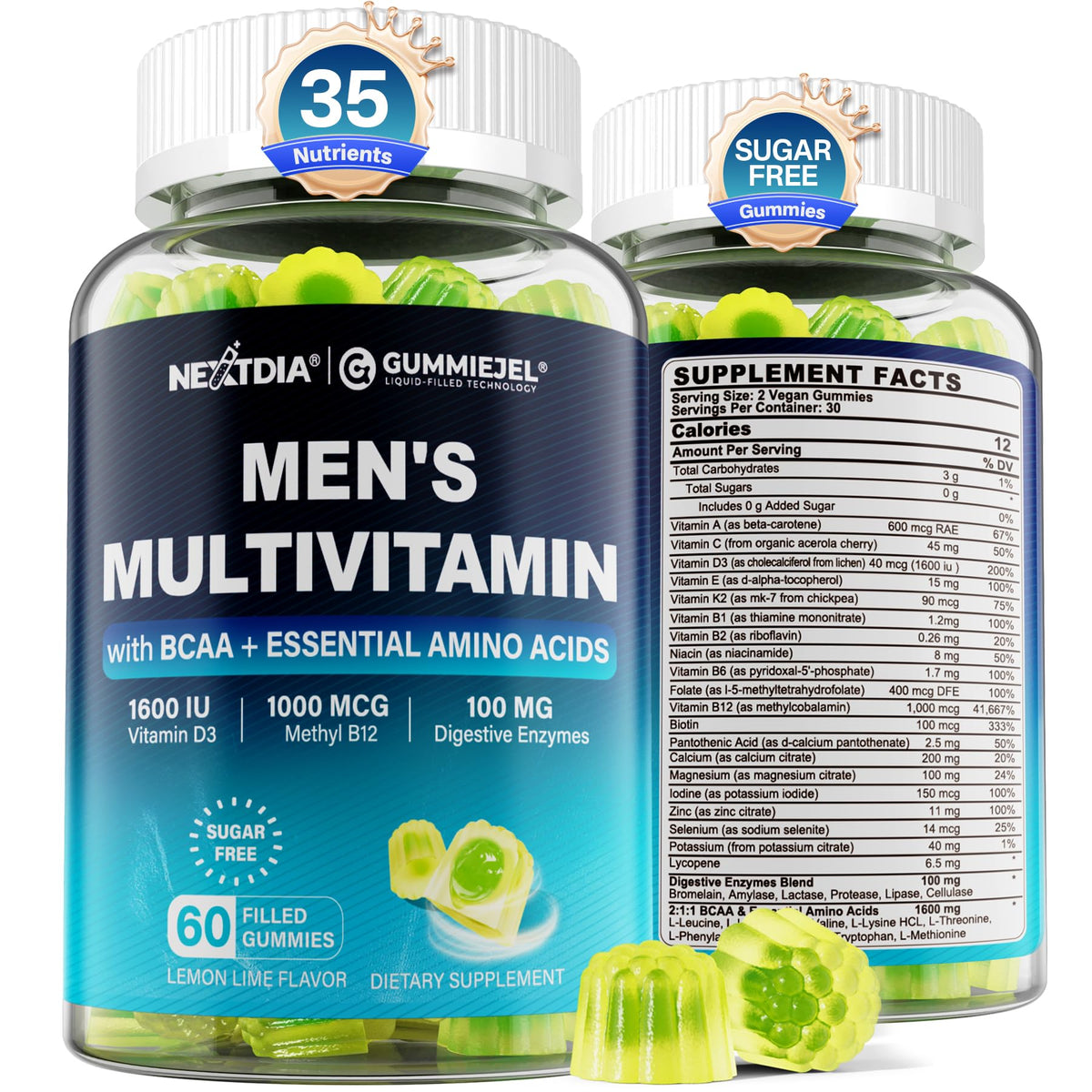 Bottle of Methylated Multivitamin for Men Gummies