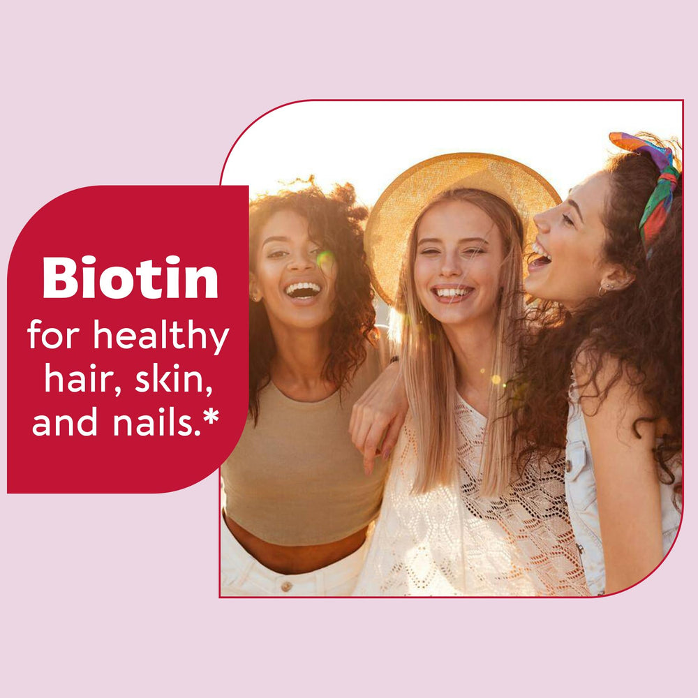 Lifestyle image of a woman taking a gummy vitamin