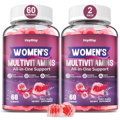 Front view of methylated multivitamin women gummies bottle