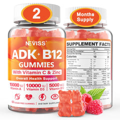 Front view of bottle labeled Methylated Multivitamin Vegan Gummies in raspberry flavor