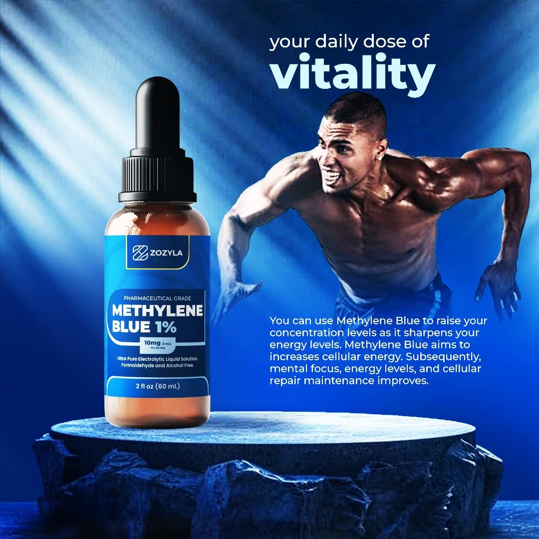 Label detail of Methylene Blue 1% Enhanced Liquid Solution 2 oz