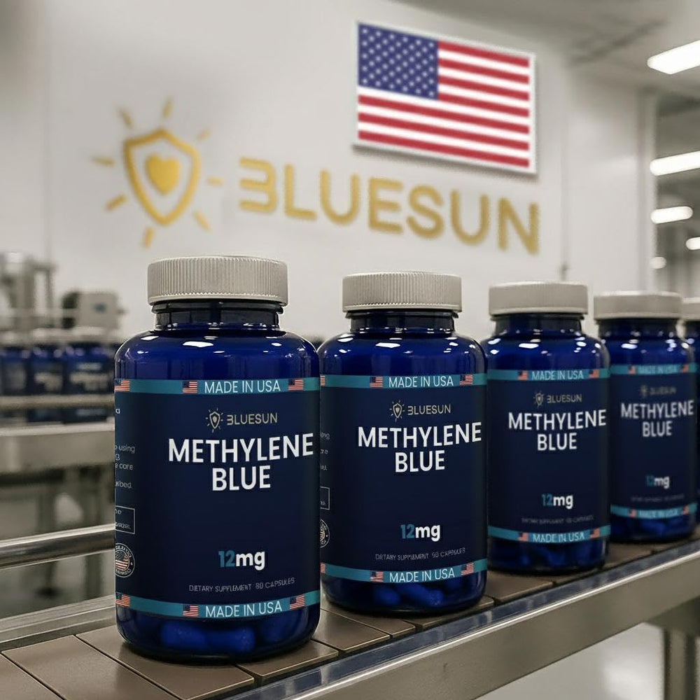 90-count bottle of Methylene Blue Capsules with Vitamin C Ester
