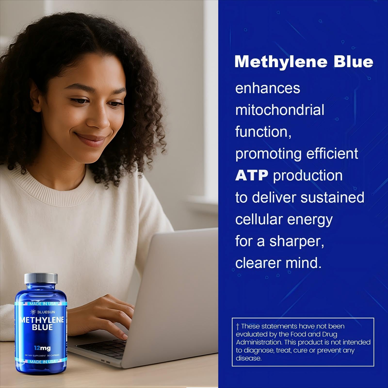 Supplement facts panel for Methylene Blue capsules