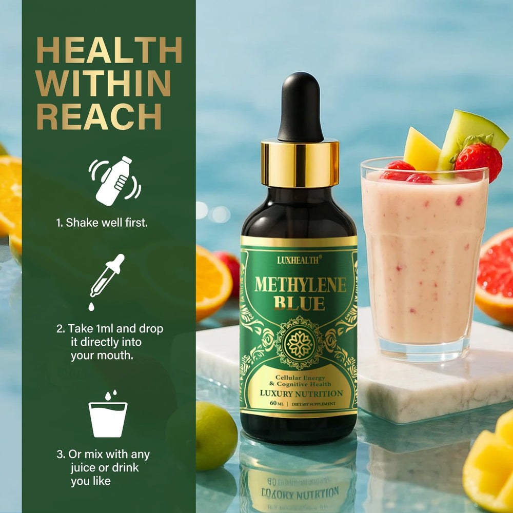 Lifestyle image showing use of Methylene Blue Drops