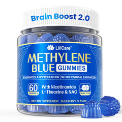 Bottle of Methylene Blue Gummies for Humans, 60-count