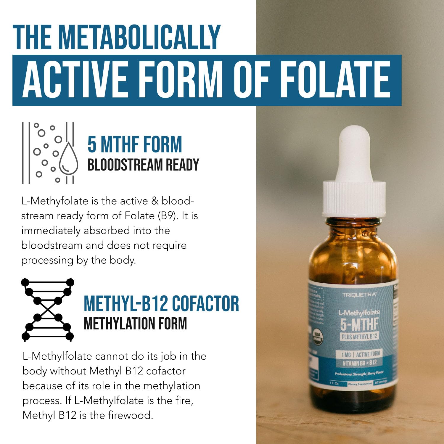 Illustration of Methylfolate (5-MTHF) 1000 mcg with Methyl B12 cofactor