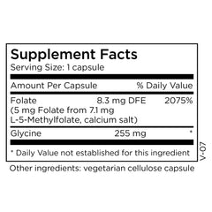 MethylPro L-Methylfolate 5 mg bottle on white background