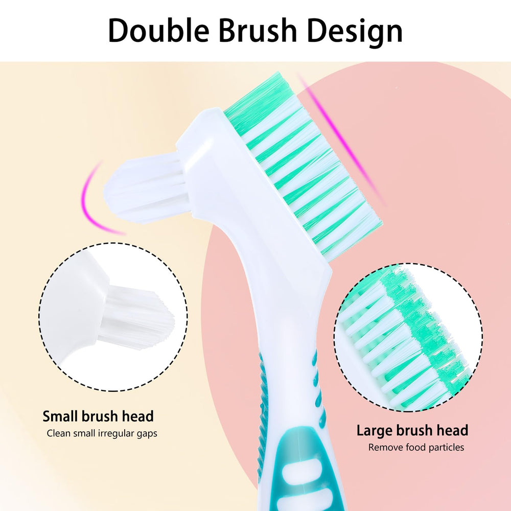 Ergonomic non-slip handle of the denture toothbrush