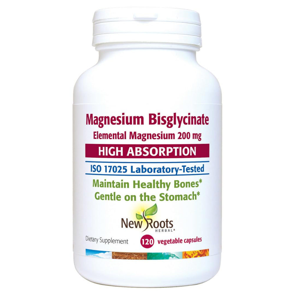 Front view of Magnesium Bisglycinate Capsules bottle (120 count)