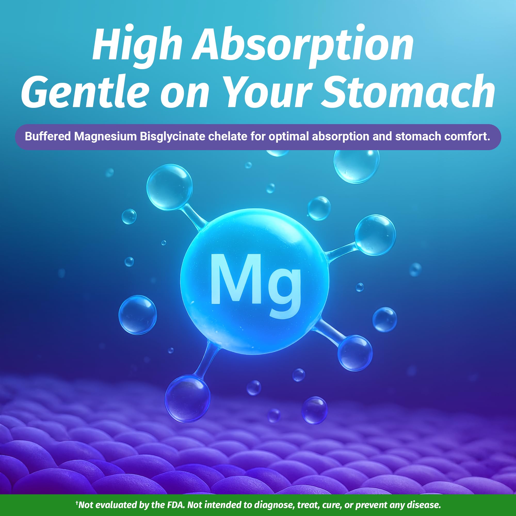 Close-up of magnesium bisglycinate capsules