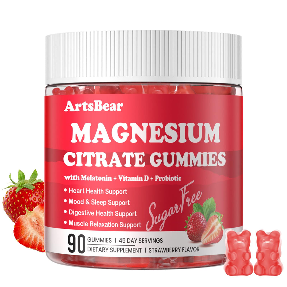 Magnesium Citrate Gummies Strawberry 400 mg bottle - 90 count