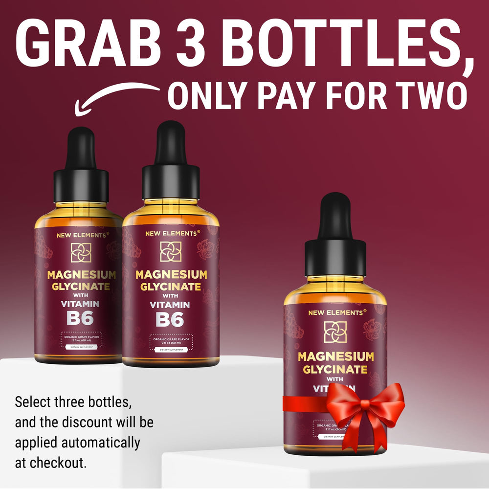 Dropper dispensing magnesium glycinate with Vitamin B6 supplement