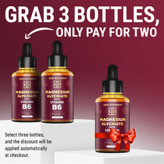 Dropper dispensing magnesium glycinate with Vitamin B6 supplement