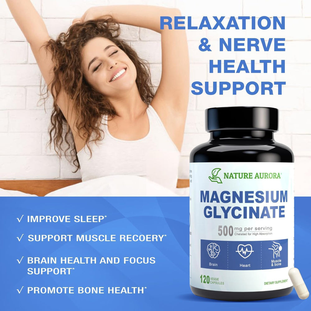 Magnesium glycinate capsules promoting sleep support