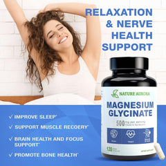 Magnesium glycinate capsules promoting sleep support