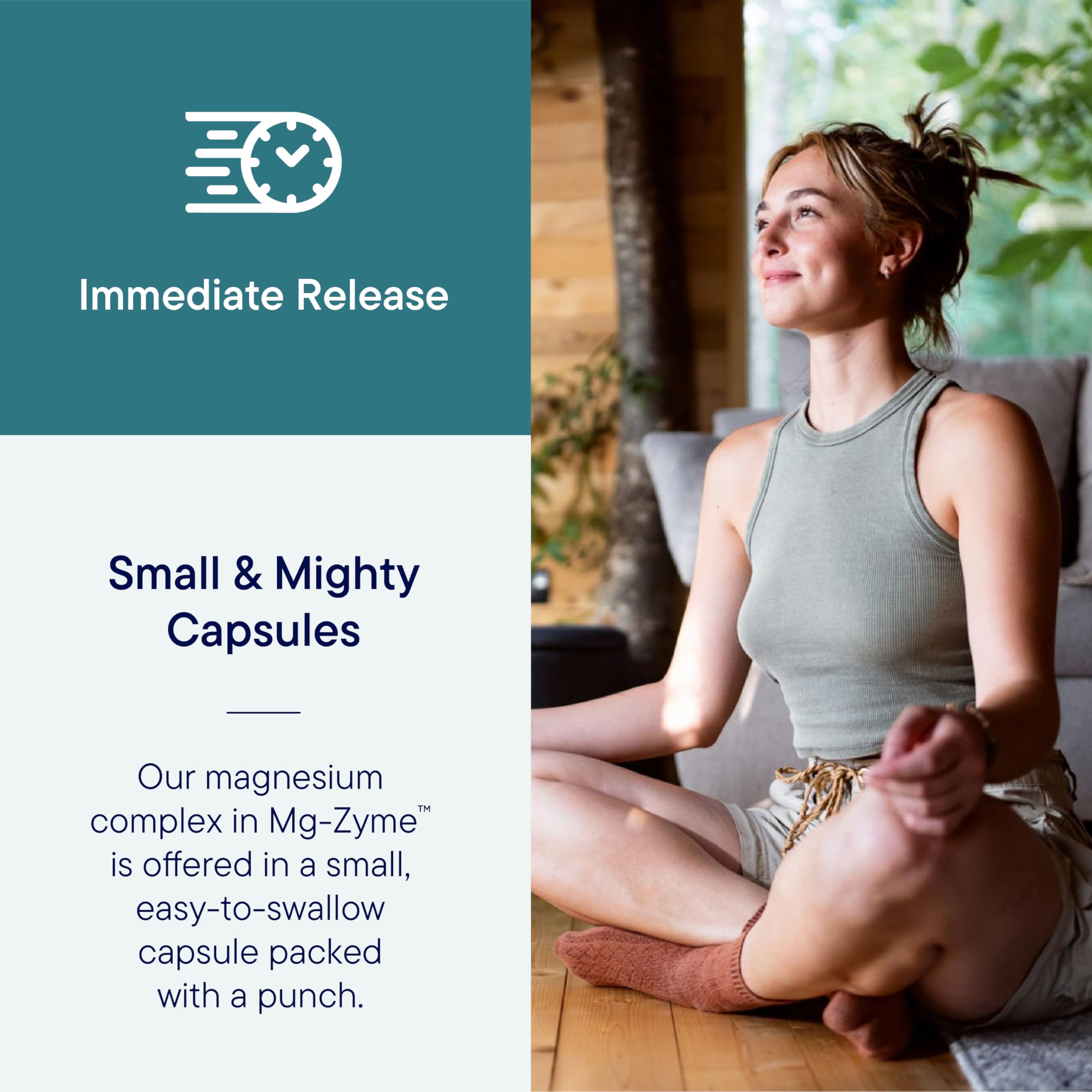 Nutritional facts on Mg-Zyme bottle back