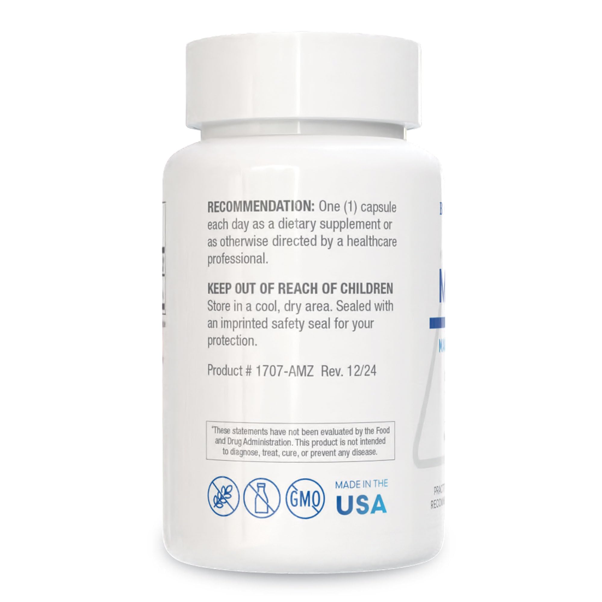 Mg-Zyme bottle and capsules on display