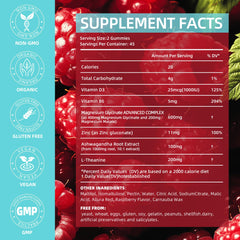Gummies serving showing 400 mg glycinate and 200 mg malate per serving