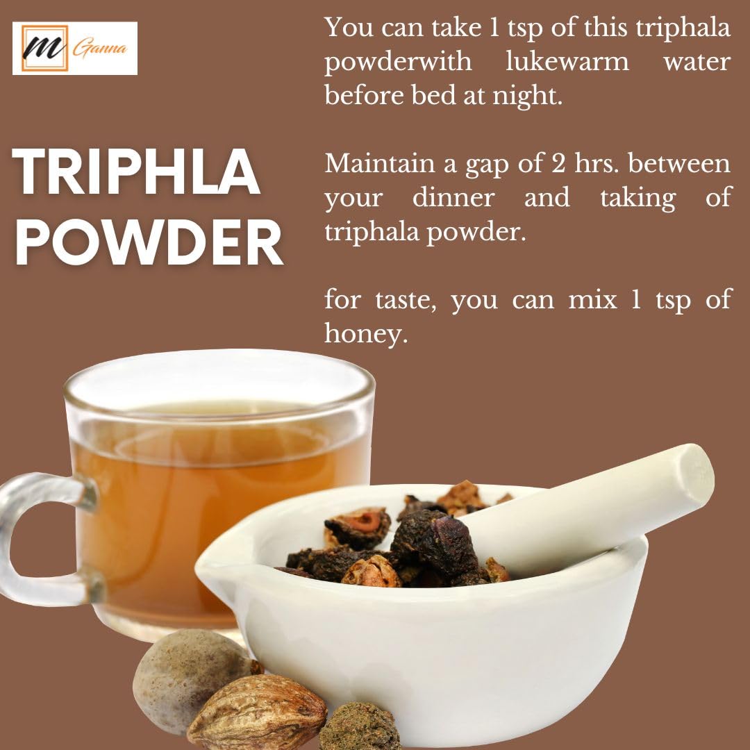 Close-up of Triphala powder texture