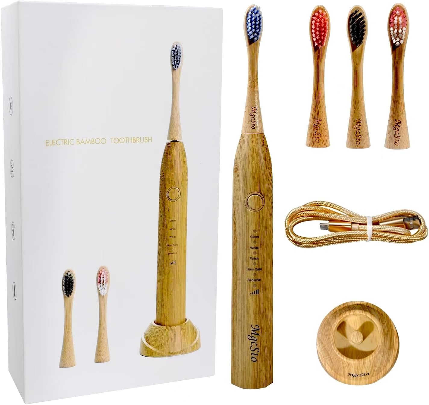 MgcSto electric bamboo toothbrush unit