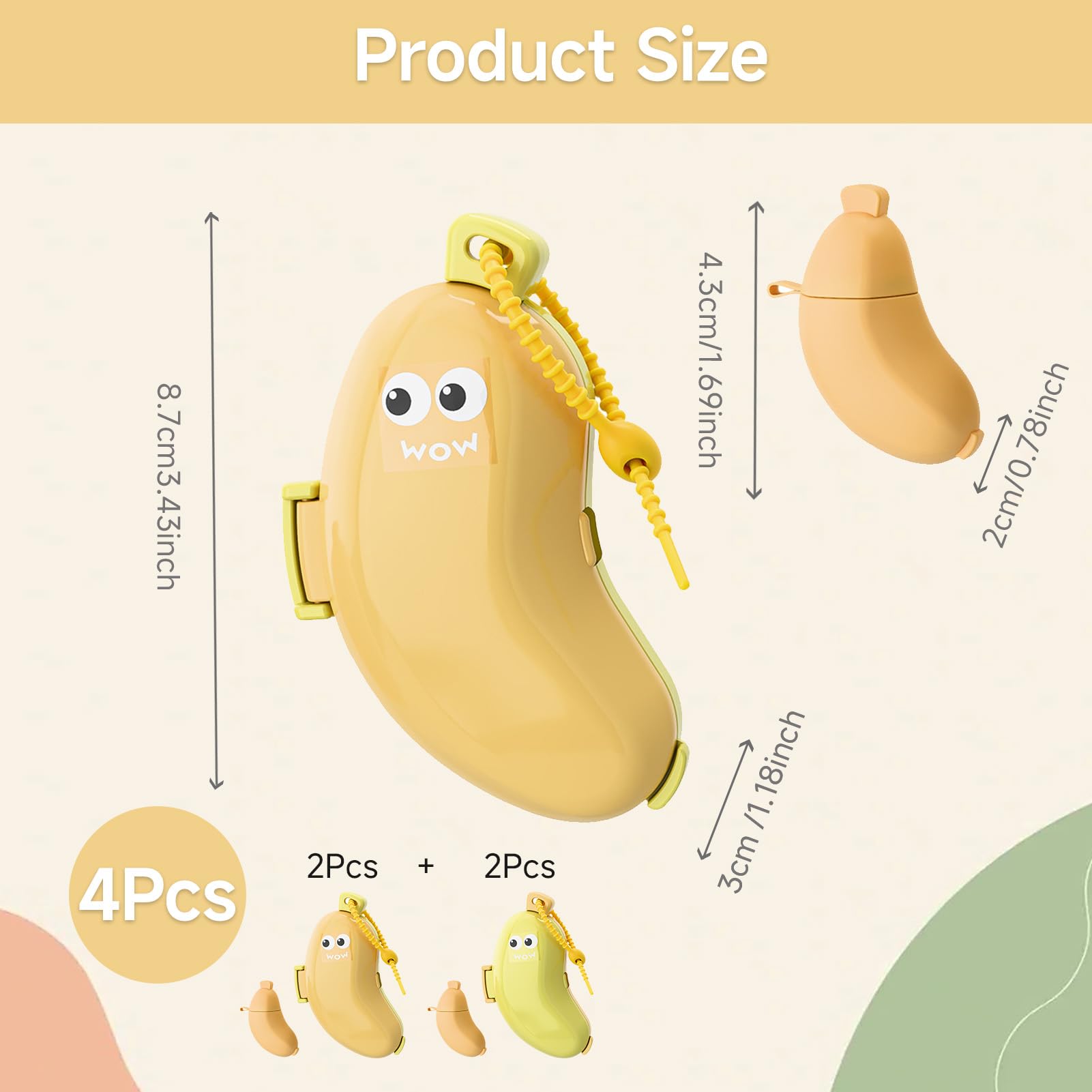 Close-up of Banana-Shaped Toothbrush Case in Yellow and Green