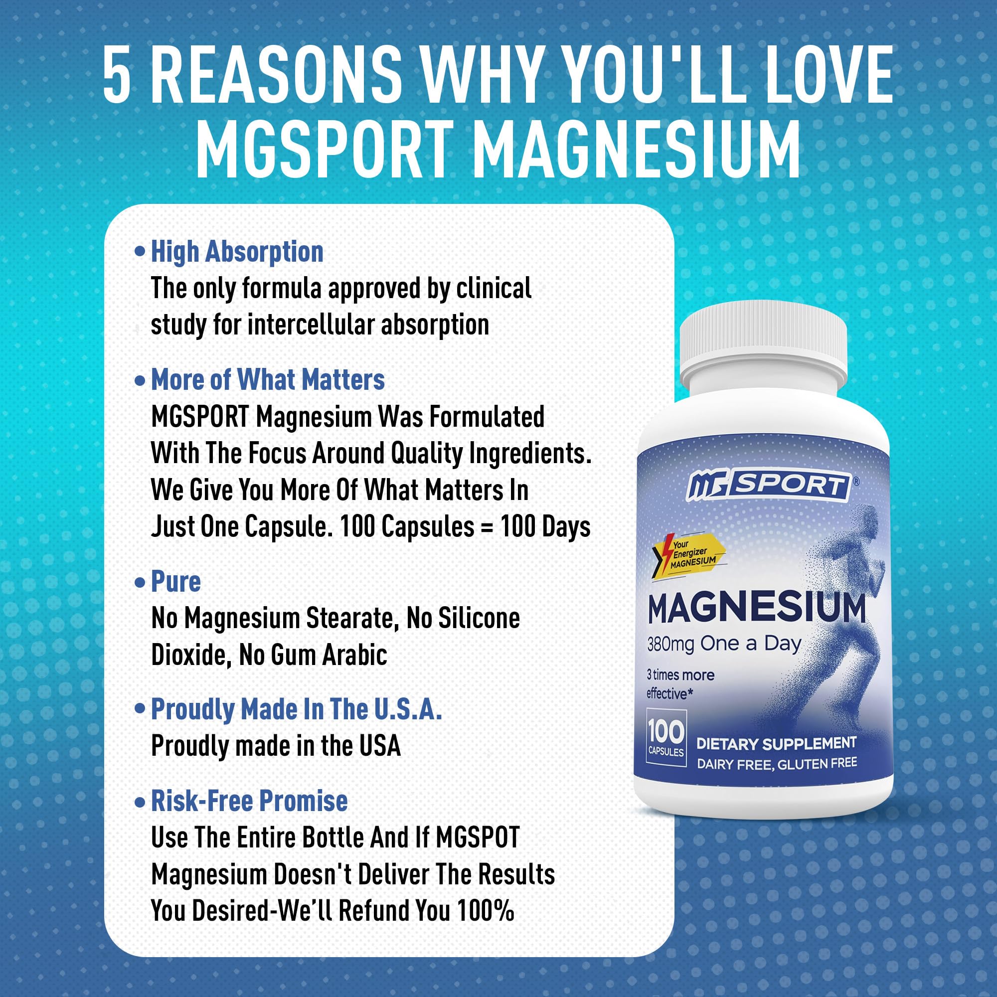 MGSPORT bedtime capsule, gluten-free and dairy-free