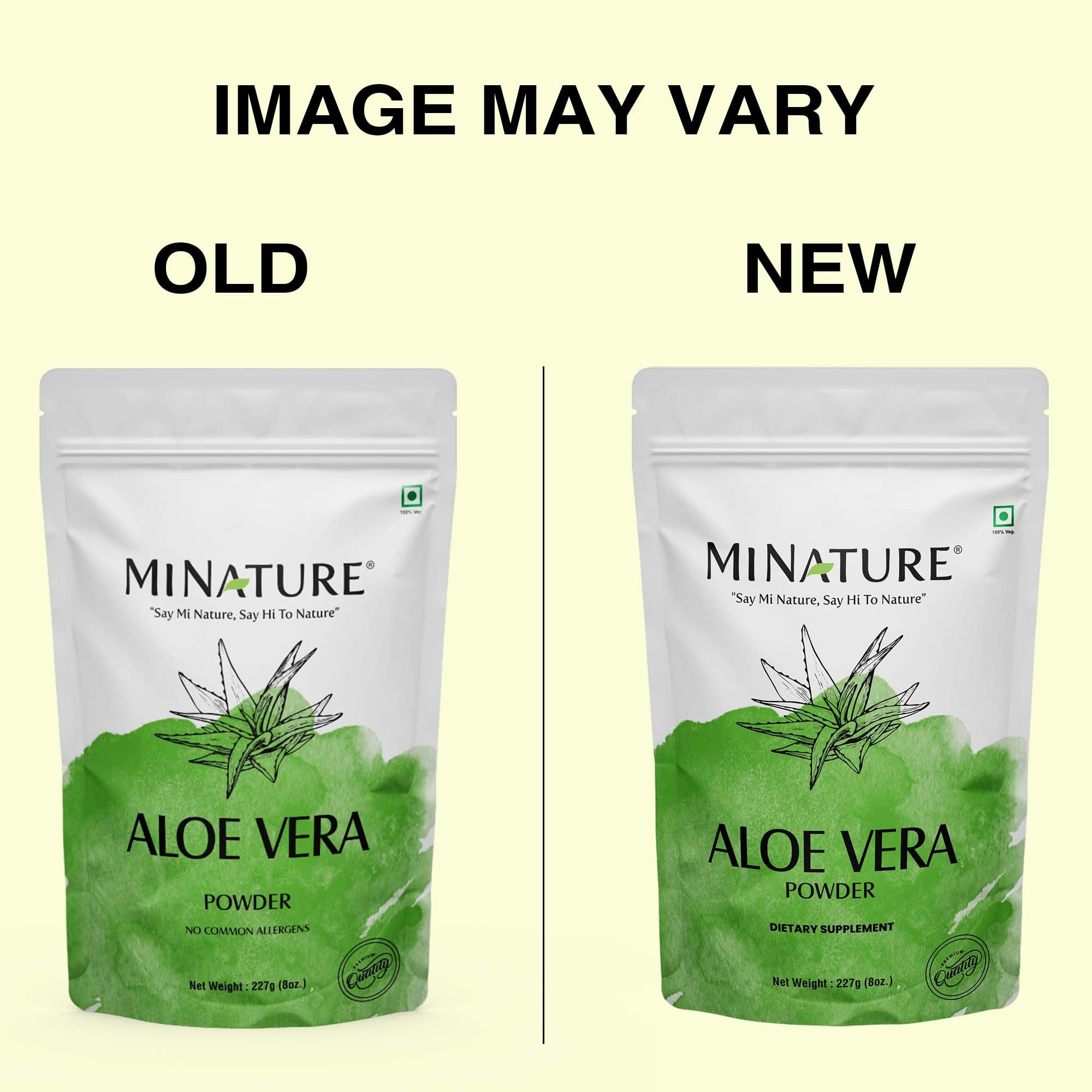 Close-up of Mi Nature Aloe Vera leaf powder texture
