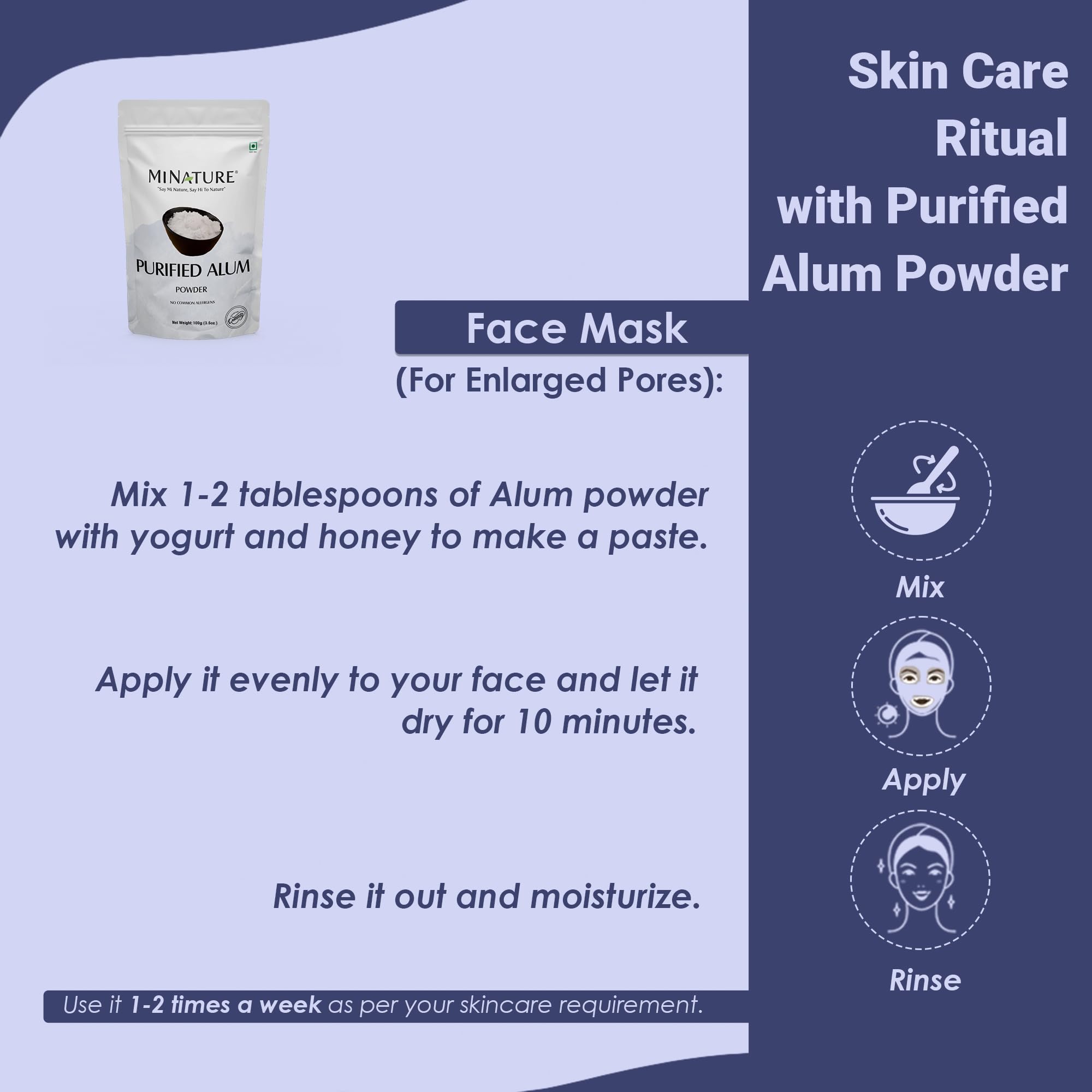 Mi Nature Alum Powder facial mask application