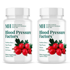 Front view of MICHAEL'S Blood Pressure Factors two-pack bottle