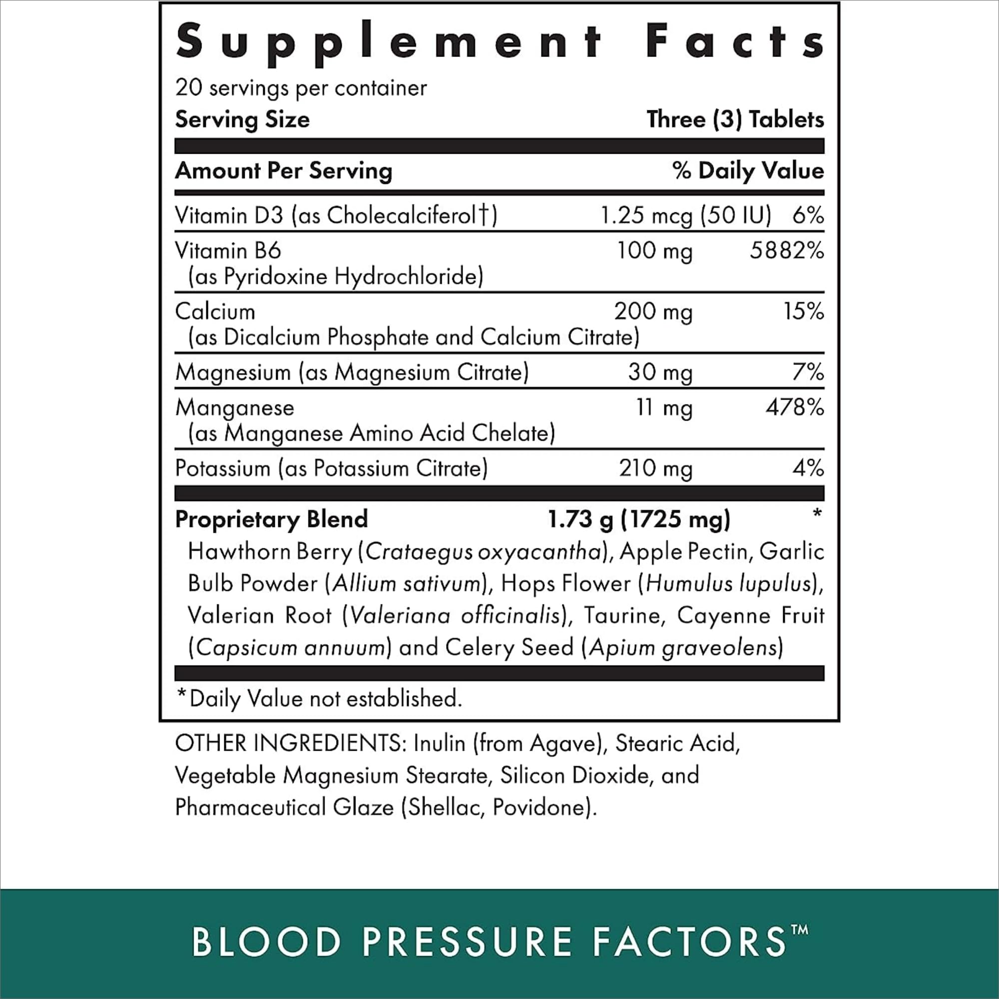Two 60-tablet vegetarian packs of MICHAEL'S Blood Pressure Factors