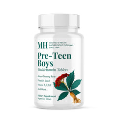 Front view of MICHAEL'S Health Naturopathic Pre-Teen Boys Daily Multivitamin bottle