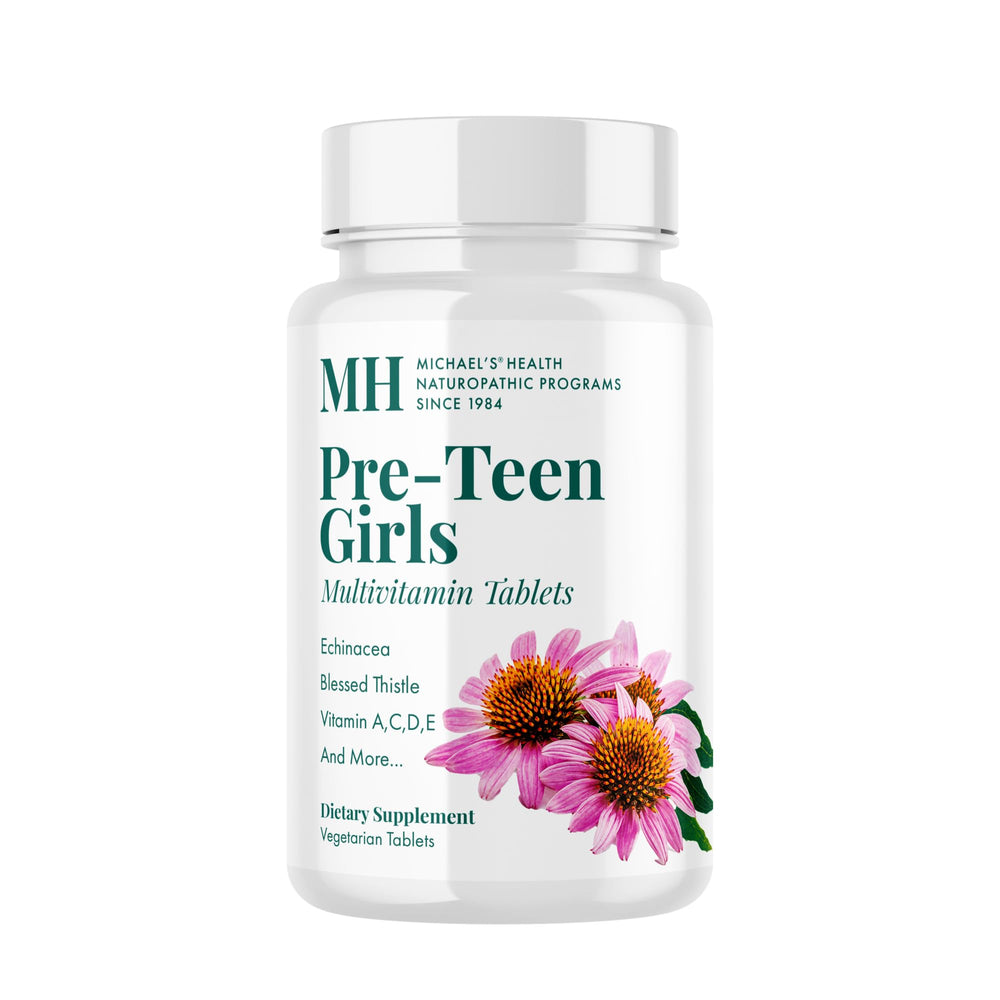 Front view of MICHAEL'S Health Naturopathic Programs Pre-Teen Girls bottle