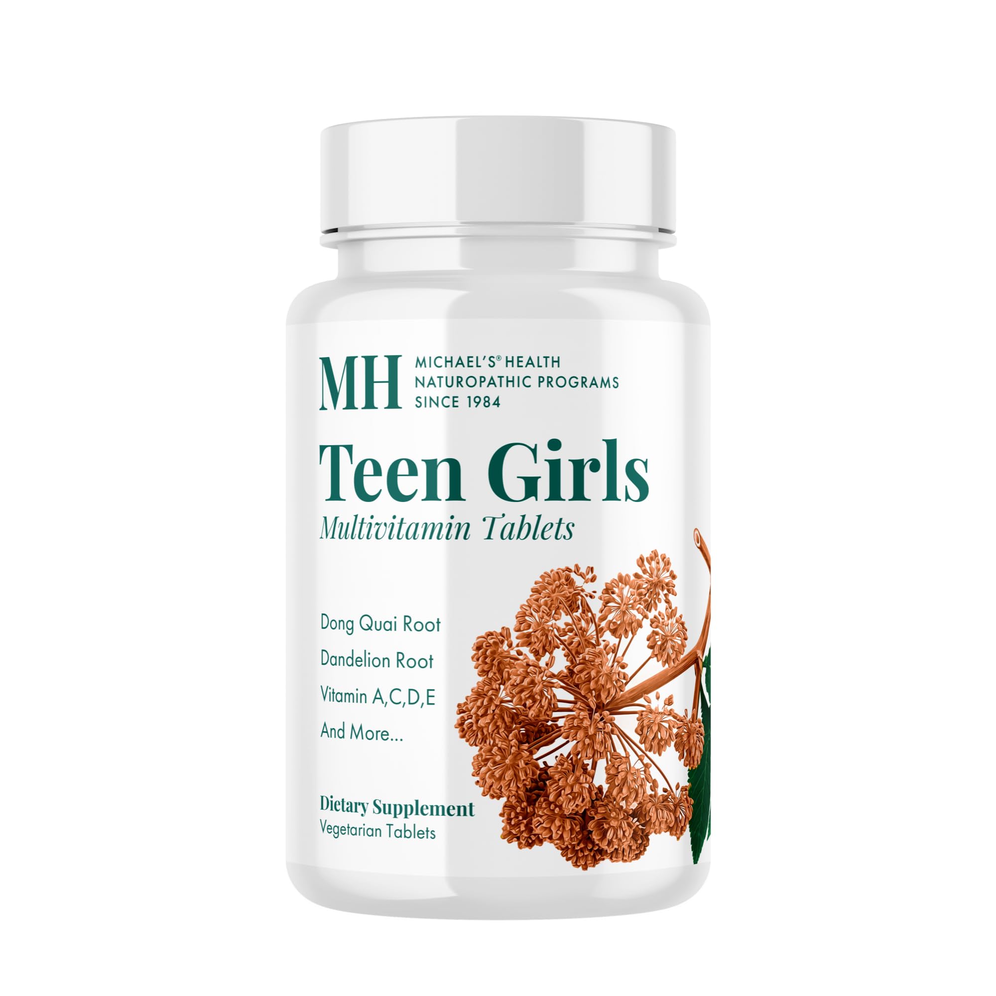 Bottle of Michael's Health Naturopathic Teen Girls Multivitamin 60 vegetarian tablets