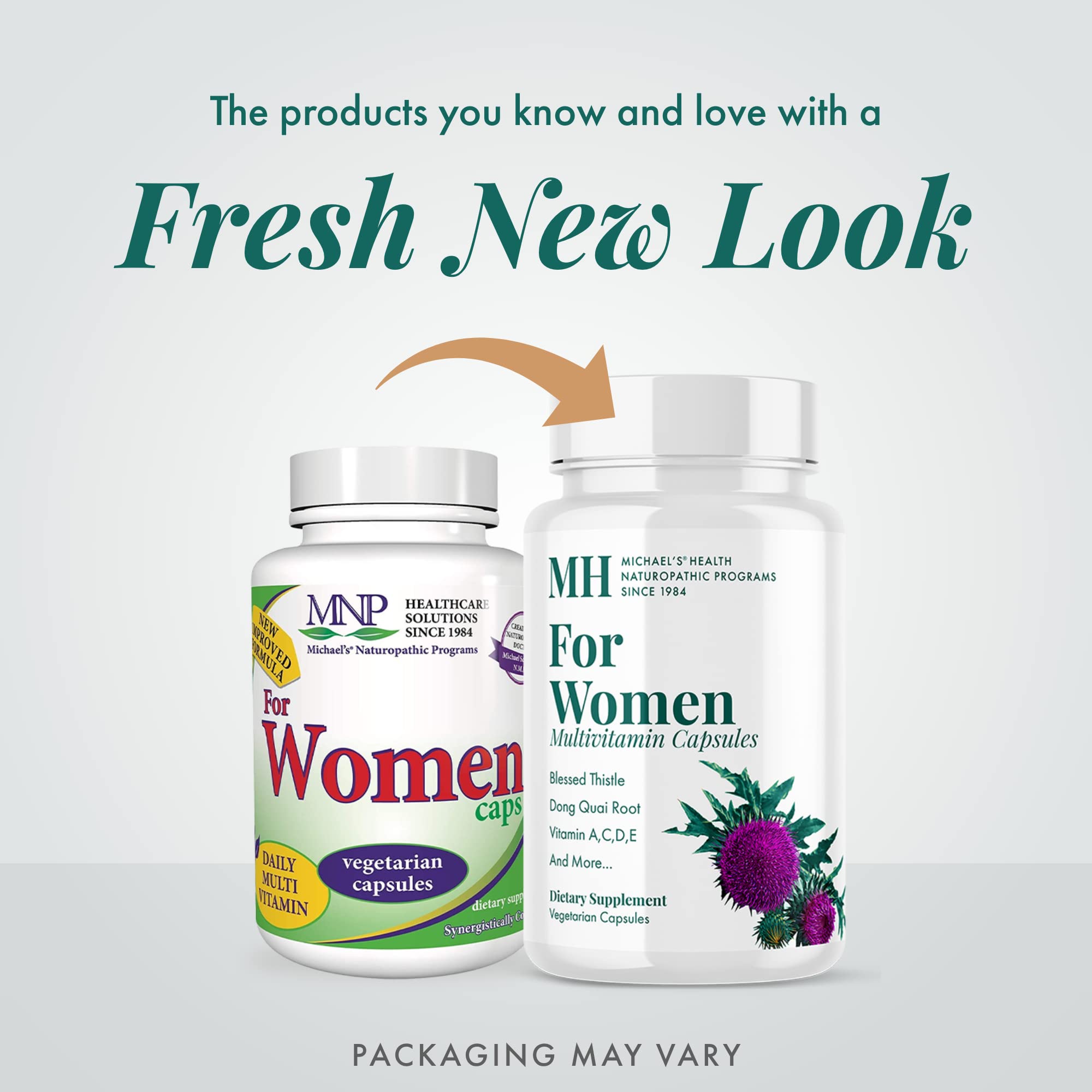 Front label highlighting women's multivitamin benefits