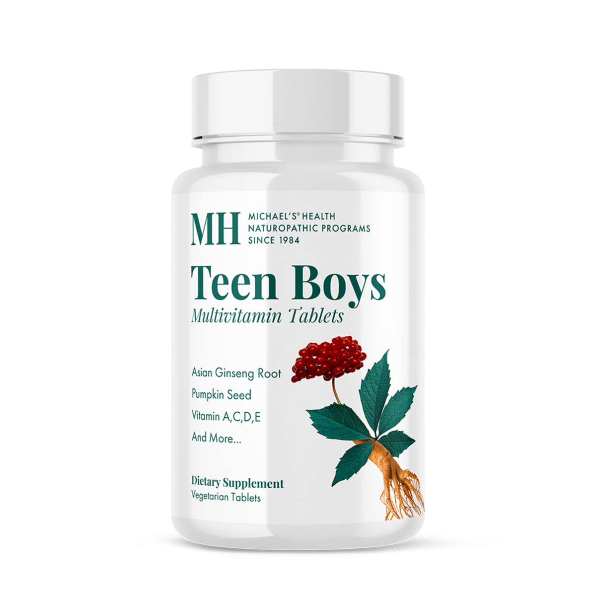 MICHAEL'S Health Teen Boys Multivitamin bottle with 60 vegetarian tablets