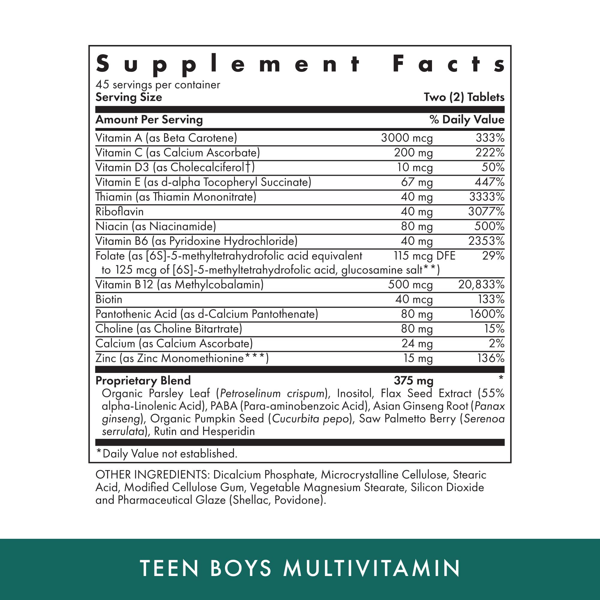 Front packaging of MICHAEL'S Teen Boys Daily Multivitamin