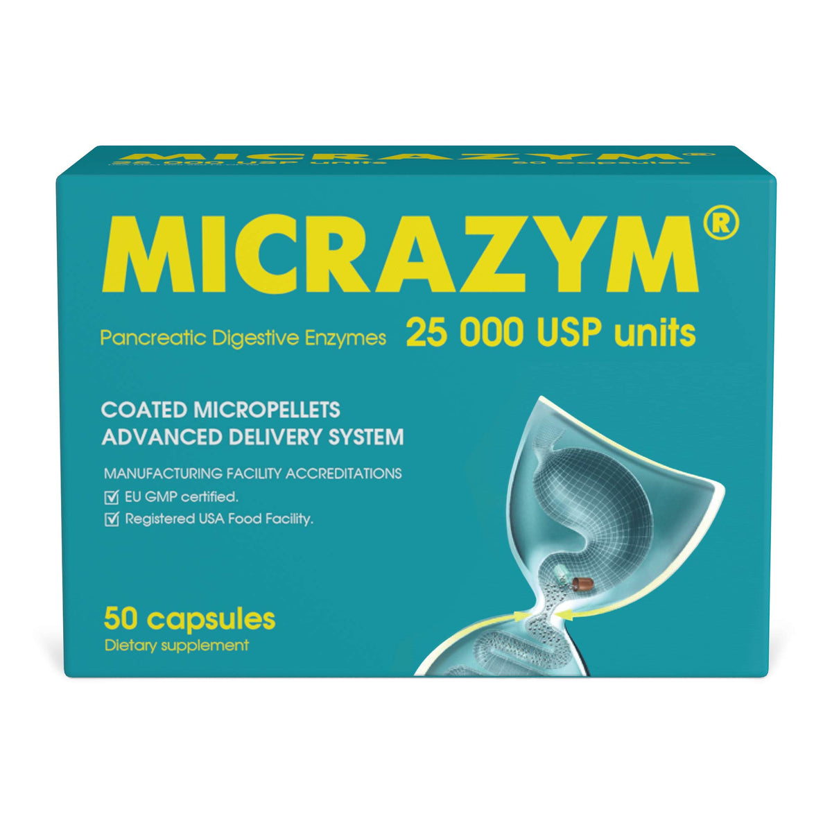 Micrazym AVVA pancreatic enzyme capsules bottle label