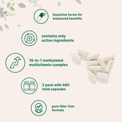 Two bottles of Pure Methylated Multivitamin 2-Pack arranged together