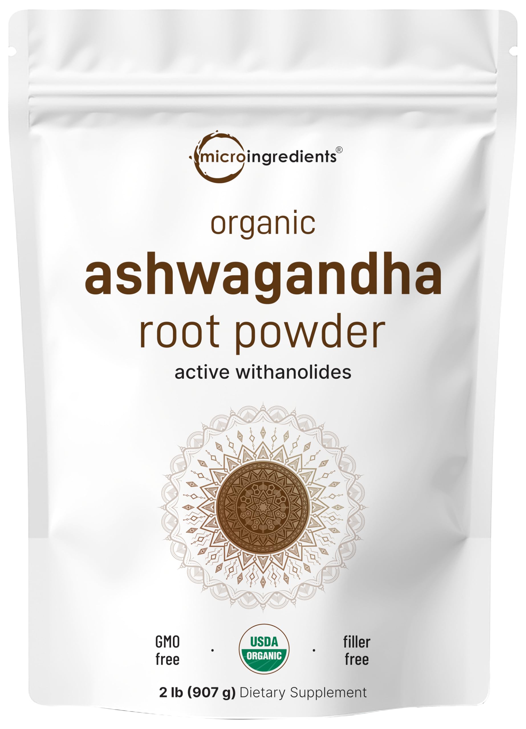 Micro Ingredients Organic Ashwagandha Root Powder 2 lb package