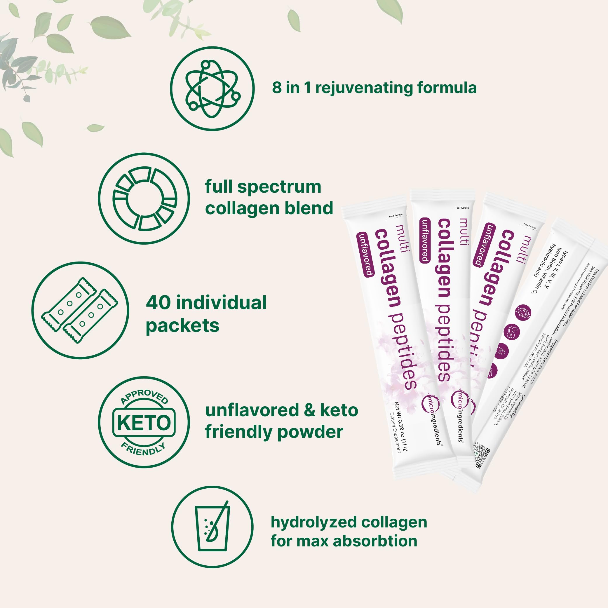 Biotin for hair, skin and nails support in collagen blend