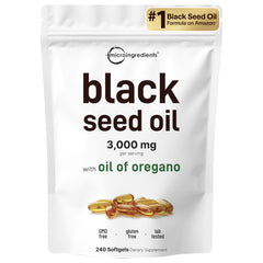 Bottle of Micro Ingredients Black Seed Oil Softgels 3000mg 240 count
