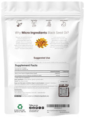 Close-up view of Micro Ingredients Black Seed Oil Softgels capsules