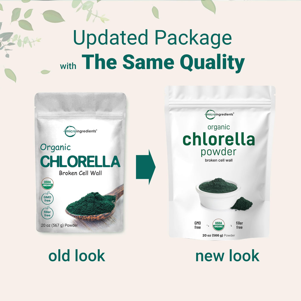 Close-up of broken cell wall chlorella powder