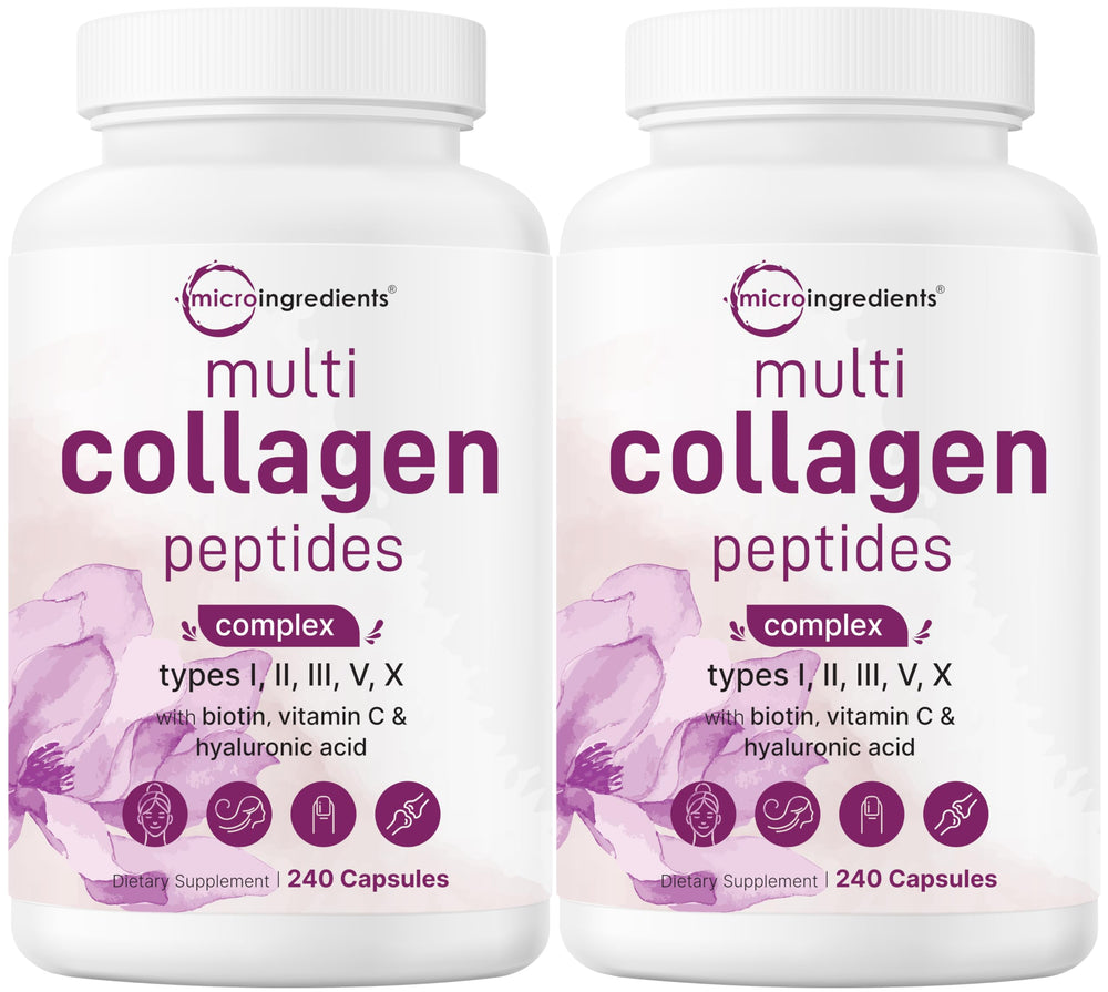 Front view of Micro Ingredients 2-pack collagen bottle