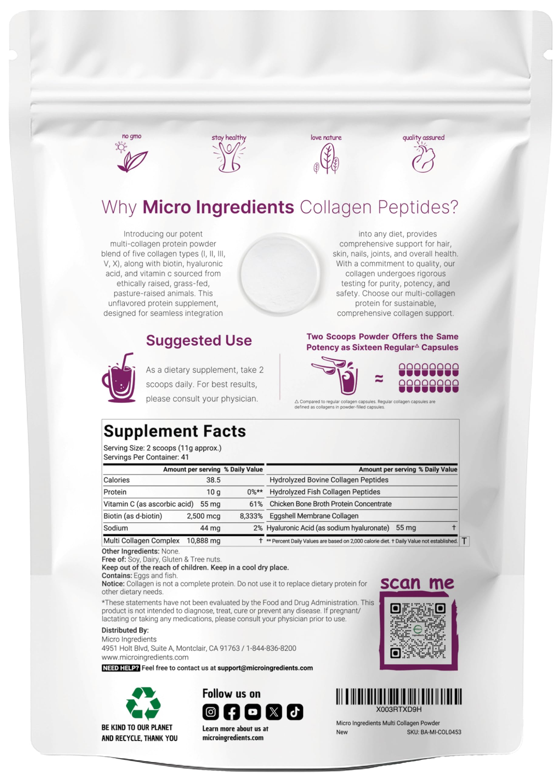 Hyaluronic acid with vitamin C and biotin blend