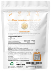 Close-up of D3 + K2 coconut oil softgels in bottle