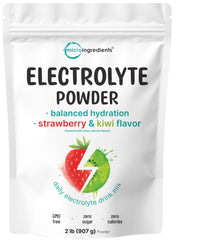 Micro Ingredients Hydration Electrolyte Powder 2 lb Strawberry Kiwi flavor, 106 servings